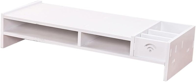 White Laptop Stand Monitor Riser Computer Screen Shelf Eco Friendly Material Easy Install - Image 1