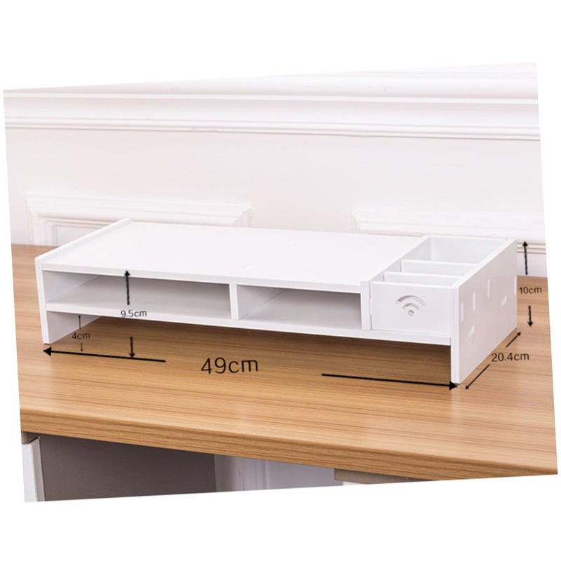 White Laptop Stand Monitor Riser Computer Screen Shelf Eco Friendly Material Easy Install - Image 3