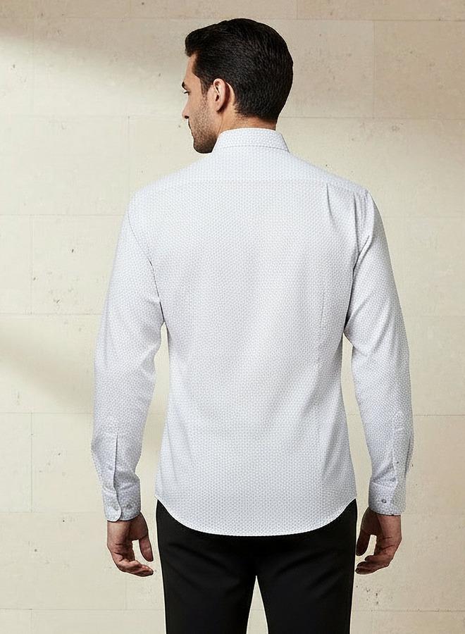 Splash FAV Men Slim Fit Collared Printed Long Sleeve Shirt - Image 3