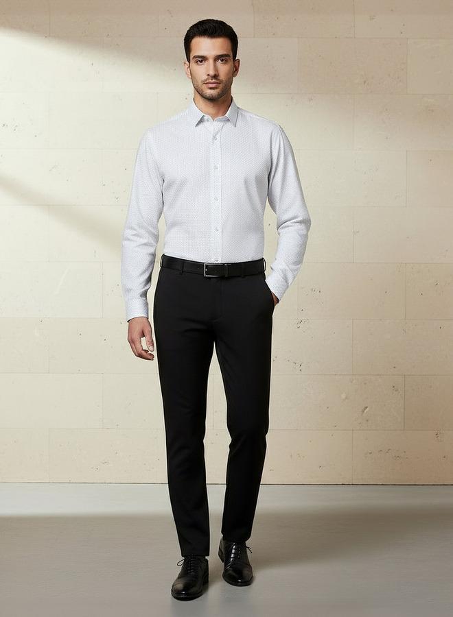 Splash FAV Men Slim Fit Collared Self Textured Printed Long Sleeves Shirt - Image 4