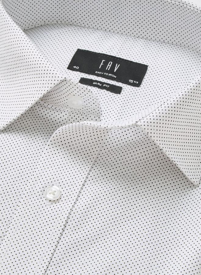Splash FAV Men Slim Fit Collared Self Textured Printed Long Sleeves Shirt - Image 2