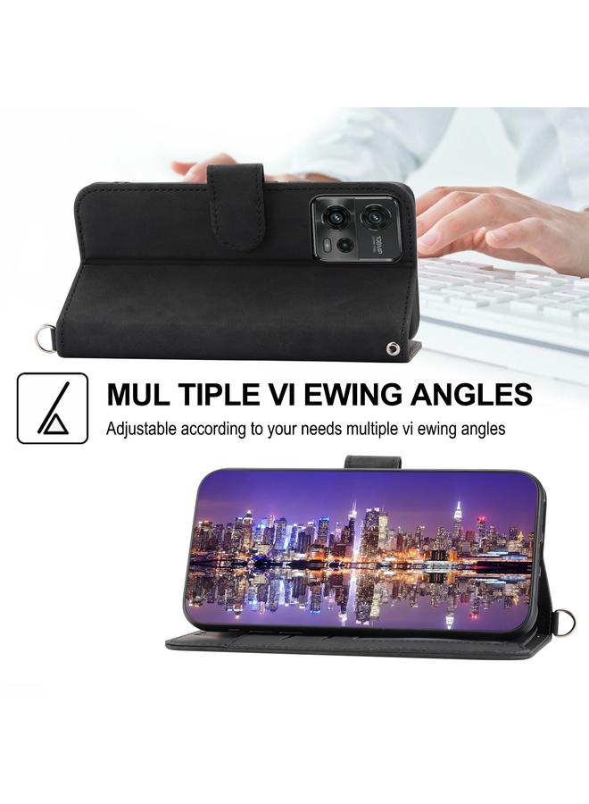 اس-توب جراب لهاتف Motorola Moto G73 5G، جراب محفظة جلدي منقوش عليه زهور، بملمس الجلد - Image 3