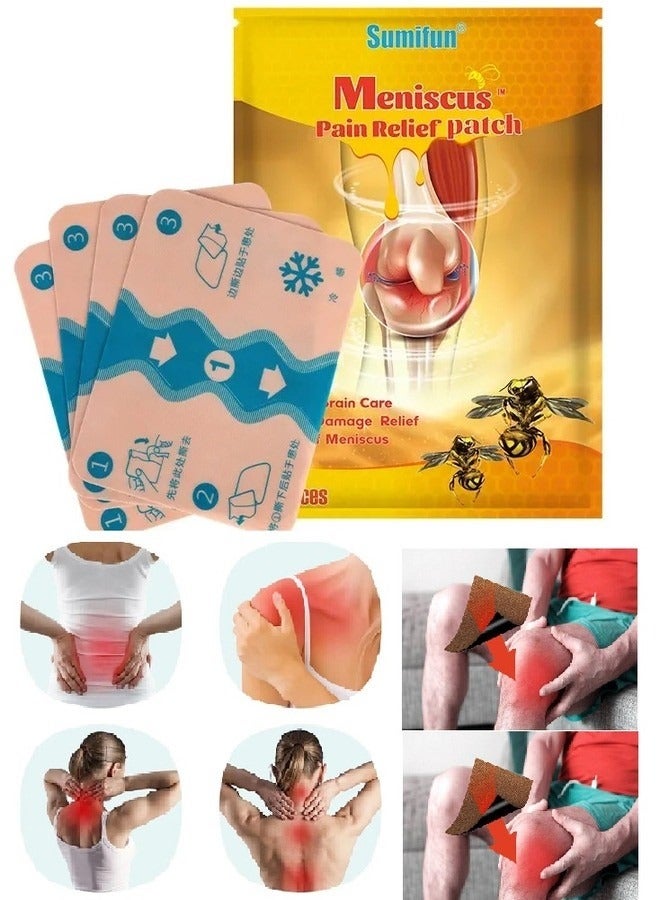 سوميفون رقعة تخفيف آلام سم النحل مكونة من 12 قطعة، رقعة علاجية للمفاصل والعظام، رقعة علاجية للمفاصل بسم النحل، رقعة طبيعية لألم الركبة، رقعة لتخفيف آلام المفاصل والأعصاب (عبوة من 3 قطع) - Image 1