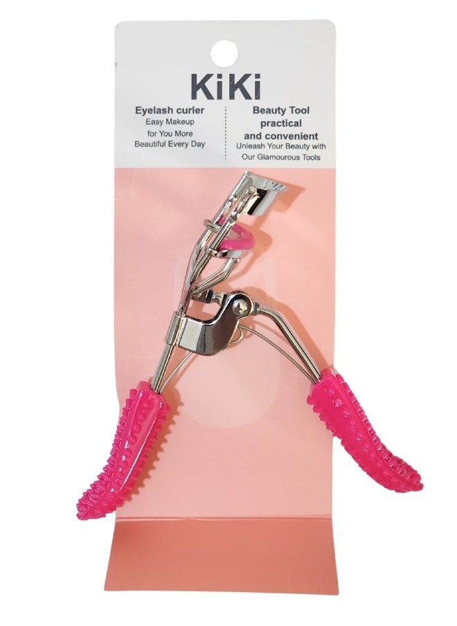 KIKI Eyelash Curler, No Squeezing or Pulling, Long Lasting Eyelash Curler Fits All Eye Shapes, Professional Eyelash Makeup Tool with 1pc Silicone Refill Pads (Fuchsia)  - Image 1