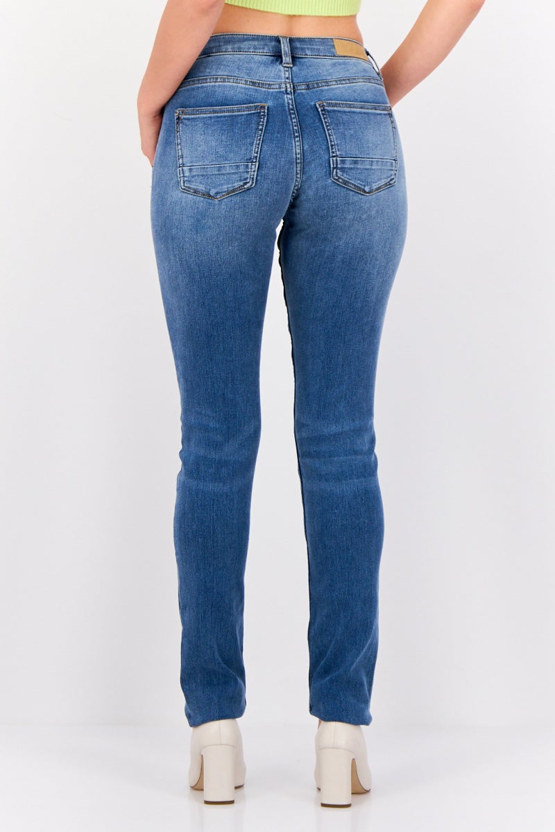 ESPRIT Women Slim Fit Washed Stretchable Jeans, Light Blue - Image 3