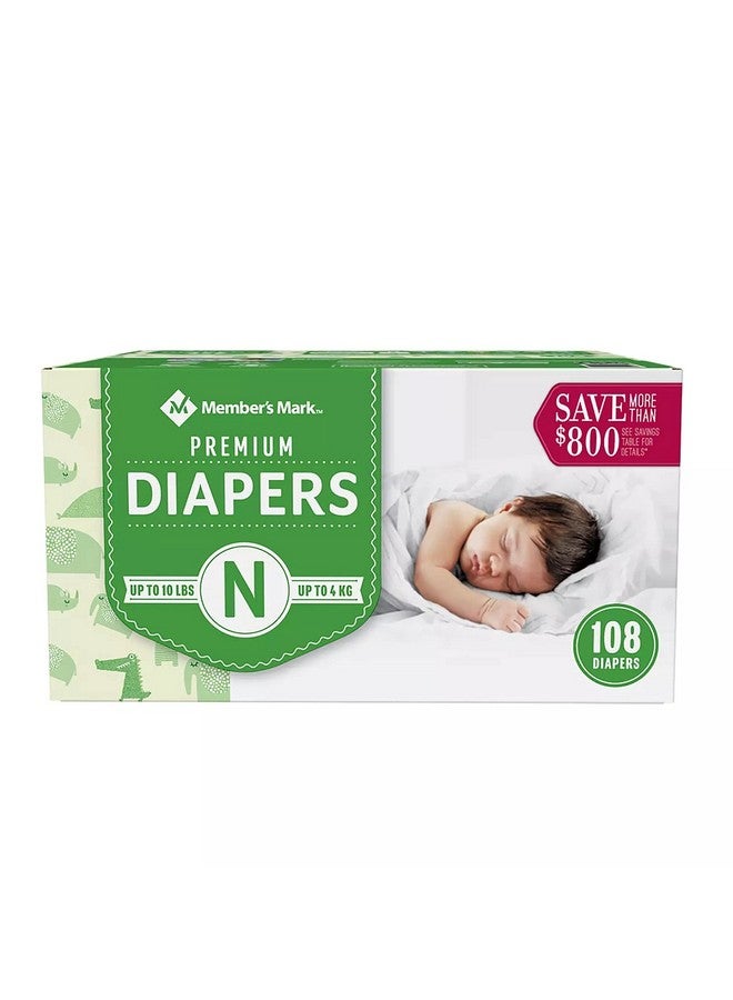 Member's Mark Members Mark Members Mark Premium Baby Diapers Newborn Size 10 Pounds 108 Count