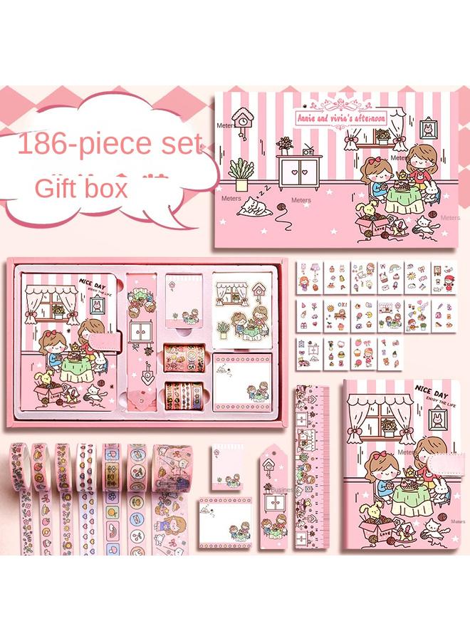 Hand Account Book Gift Box Suit Girl's Heart Diary Primary School Gift Children's Stationery Girl's Full Set Of Tools Material Hand  - Image 2