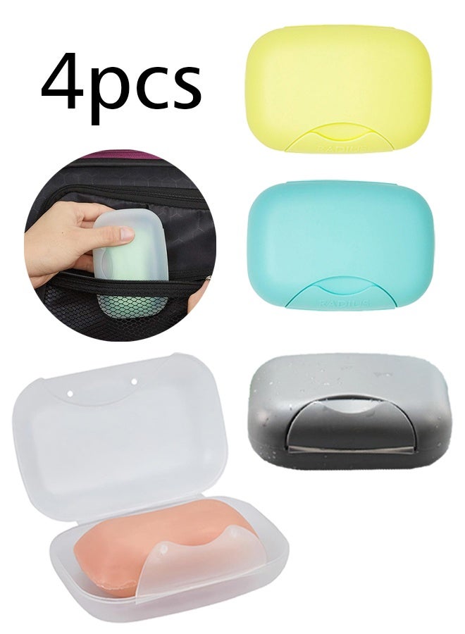 جيفت حامل صابون، علبة صابون سفر، 4 قطع، للحمام، التخييم، الصالة الرياضية، رحلات العمل - Image 1