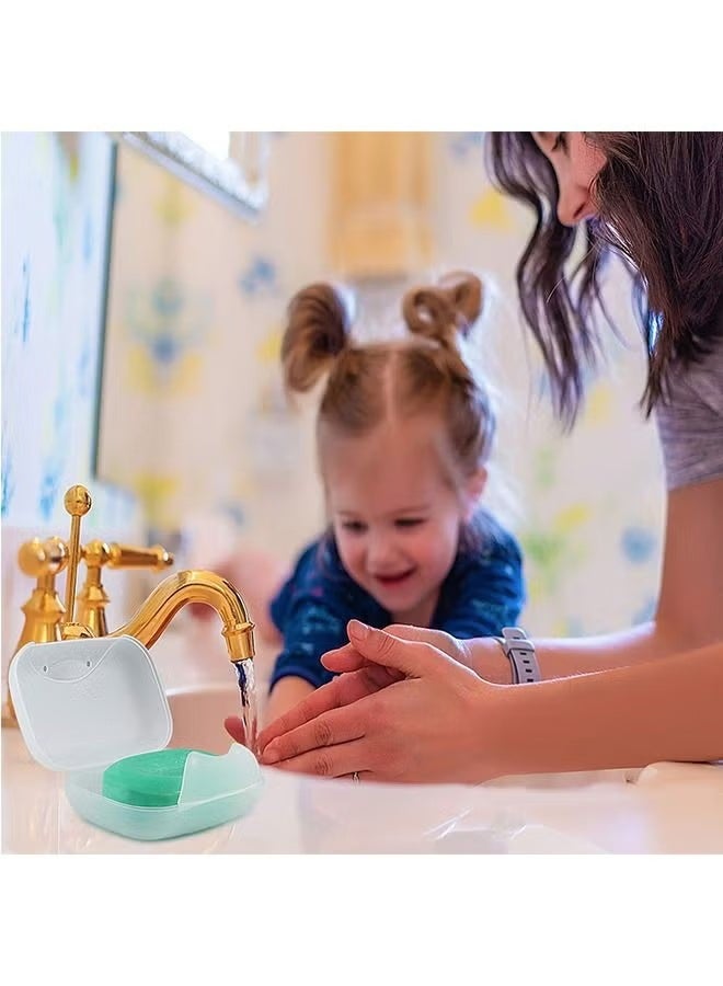 جيفت حامل صابون، علبة صابون سفر، 4 قطع، للحمام، التخييم، الصالة الرياضية، رحلات العمل - Image 3