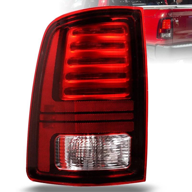 Lochnchn LED Tail Lights Compatible with 20132018 Ram 150020142018 Ram 25003500 Rear Taillight with Blub Brake Lamp Assembly Red Lens Black Interior Left Driver Side Replace 68093081AB