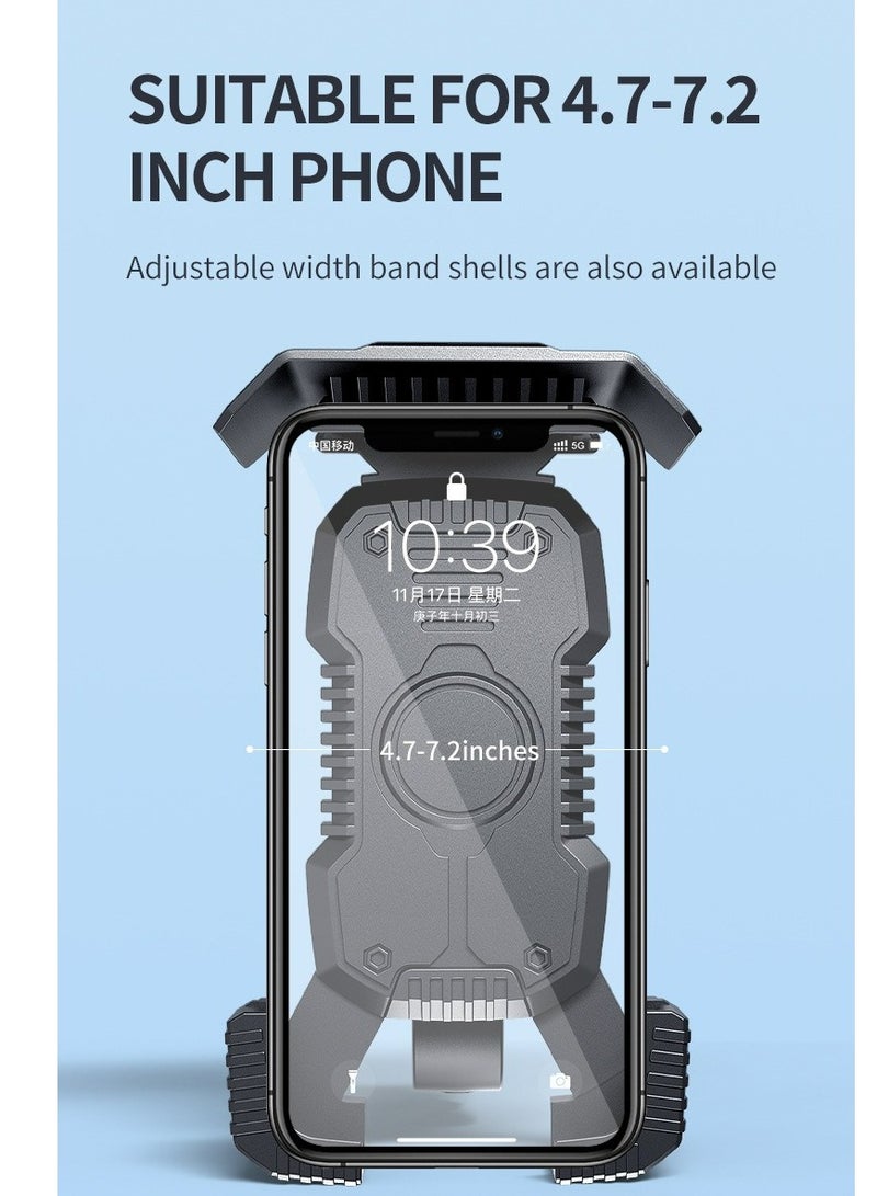 Bike Phone Holder with Sunshade, Motorcycle Phone Mount Waterproof for Bicycle Electric Scooter Accessories for Adult Bikes Handlebar Cell Phone Stand for Men Suit