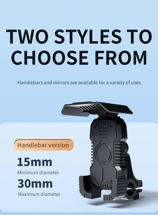 Bike Phone Holder with Sunshade, Motorcycle Phone Mount Waterproof for Bicycle Electric Scooter Accessories for Adult Bikes Handlebar Cell Phone Stand for Men Suit