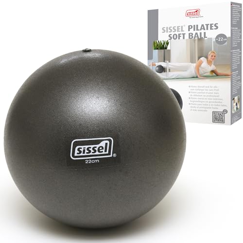 SISSEL Pilates Soft Ball Gray 85 in Phthalate LatexFree PVC for Deep Relaxation Muscle Strengthening 340 lbs Capacity Includes Exercise Guide - Image 1