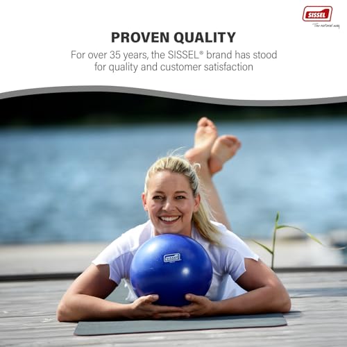 SISSEL Pilates Soft Ball Gray 85 in Phthalate LatexFree PVC for Deep Relaxation Muscle Strengthening 340 lbs Capacity Includes Exercise Guide - Image 3