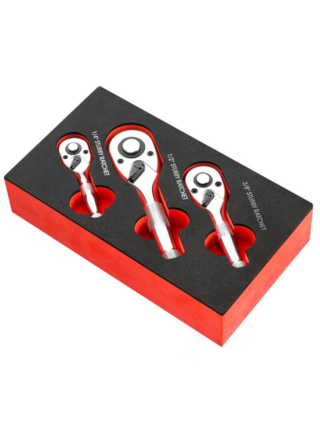 Flex Head Ratchet, 72 Tooth Swivel Head Ratchet, Quick-Release, Flexible Ratchet Wrench with Foam (Size : SHORT)  - Image 1