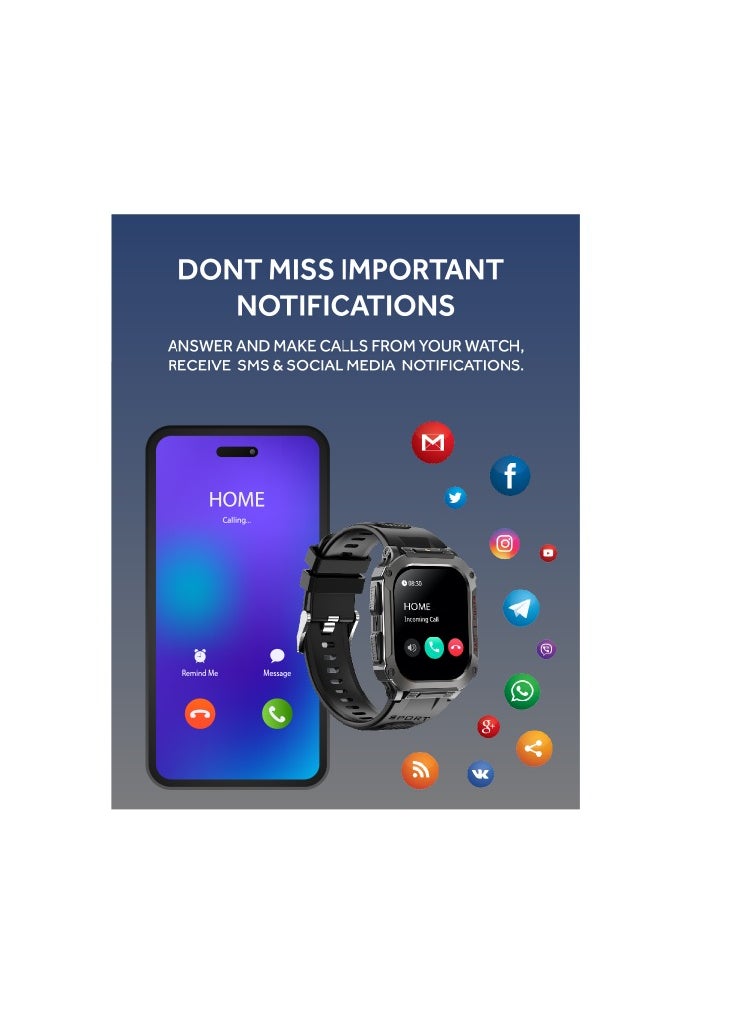 Hezire Hezire Hwatch Commando Smartwatch Black  - Image 3