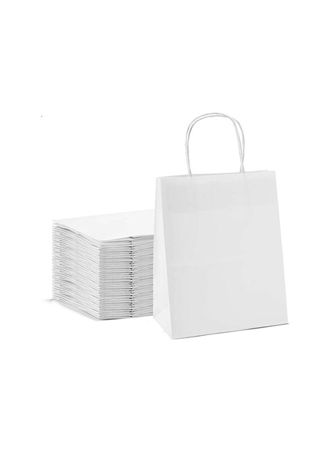 SNH Packing Kraft Paper Bag White Twisted Handle 32x28x16 cm Paper Party Bags Hen Party Bags Kraft Paper Bag Bride Birthday Gift Bag Wedding Celebrations Bags For Party Favour Pack of 20 Pieces  - Image 1