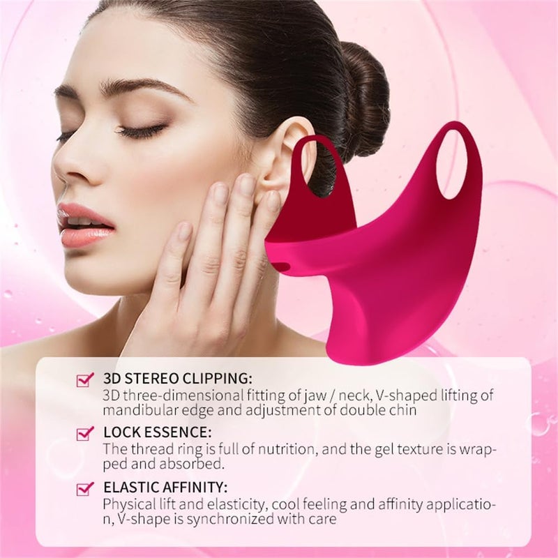 V-Line Lifting Bandage Mask, Double Chin Reducer, Face Lifting Chin Strap for Women, V-Line Shaping Mask, Cheek and Neck Patch, 5PCS - Image 2