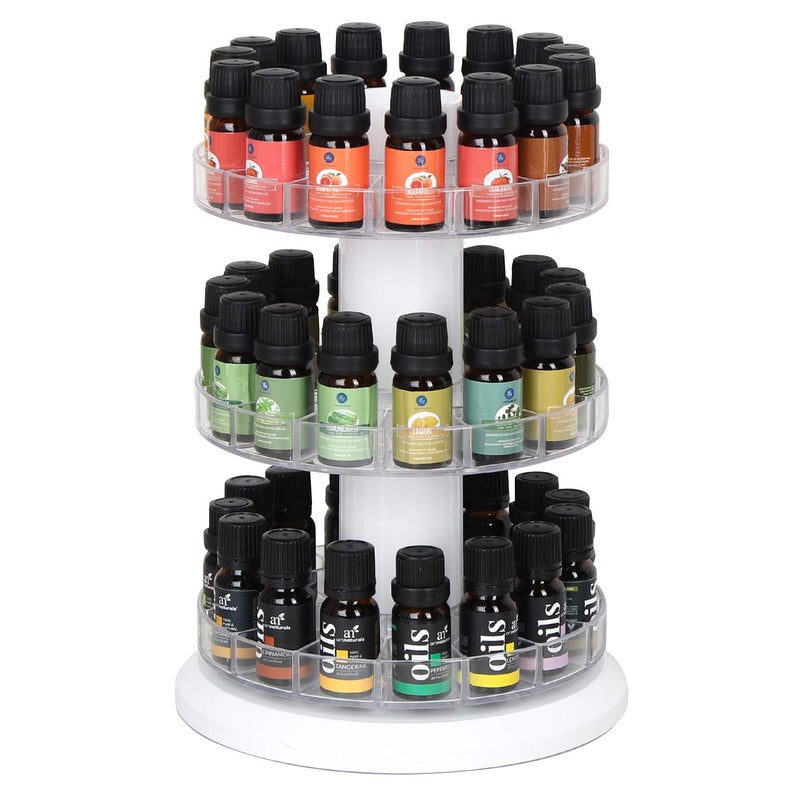 J JACKCUBE DESIGN J JACKCUBE DESIGN Rotating Essential Oil Display Stand Spinning Rack for 45 Bottlesup to 72 Organizer 3 Tier Storage Holder MK505B 3 Tier 