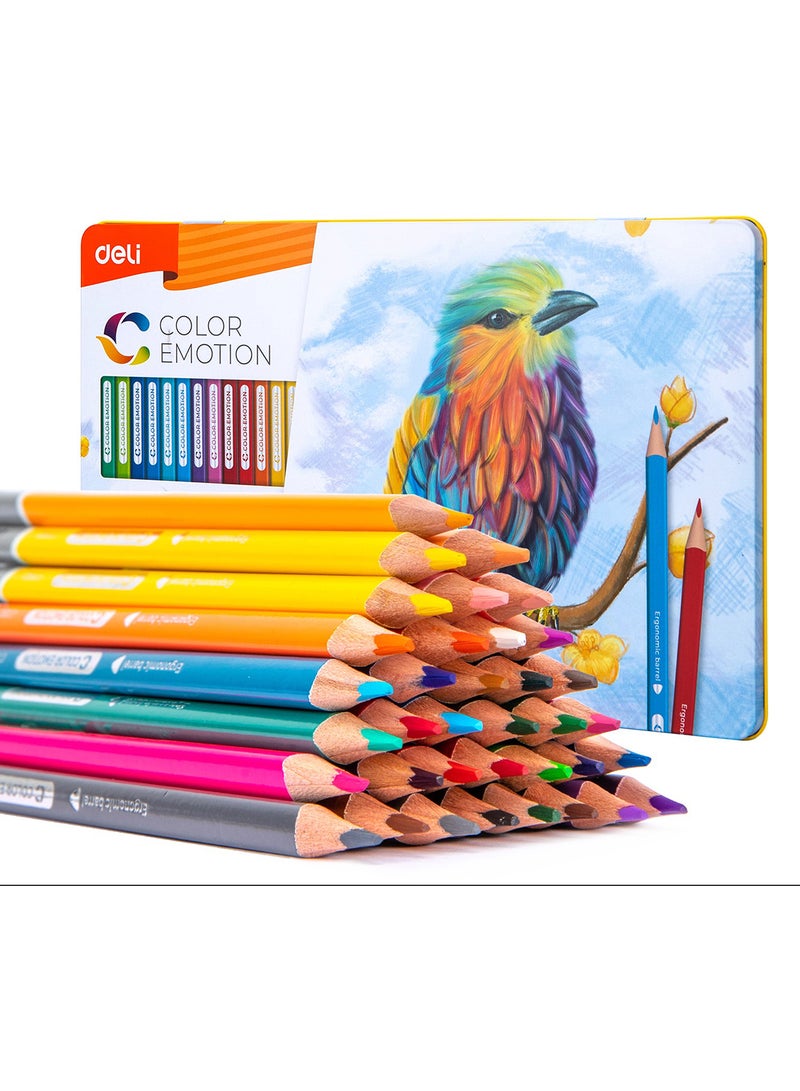 Deli Color Pencils, Art Supplies for Drawing, and Painting, Triangular Ergonomic Barrel, Pack of 36 Colors - Image 1