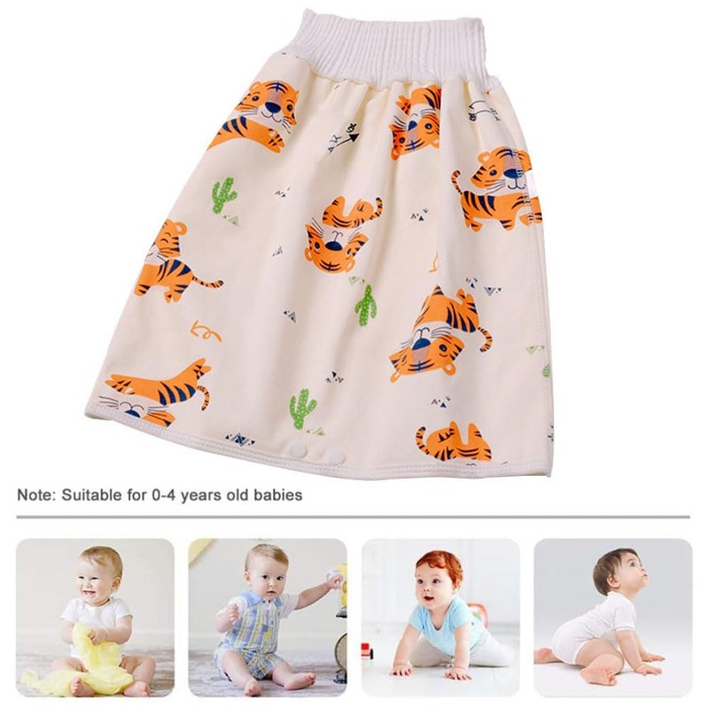 JZS Diaper Skirt Short, 2 in 1 for Kids, Diaper Skirt Potty Training for Toddlers, Anti Bed-Wetting Washable Reusable Cotton Bamboo Fiber Waterproof Bed Clothes - Image 5