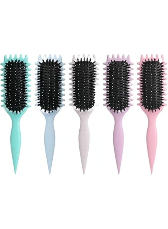 فرشاة تحديد التجعيدات 3 في 1، فرشاة تصفيف الشعر المجعد، تقلل من السحب والفصل المجعد، فرشاة تحديد تموجات الشعر، تشكيل وتحديد التجعيدات متعدد الالوان - Image 1