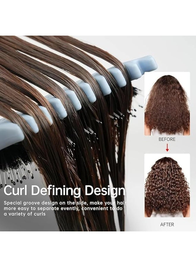 فرشاة تحديد التجعيدات 3 في 1، فرشاة تصفيف الشعر المجعد، تقلل من السحب والفصل المجعد، فرشاة تحديد تموجات الشعر، تشكيل وتحديد التجعيدات متعدد الالوان - Image 4