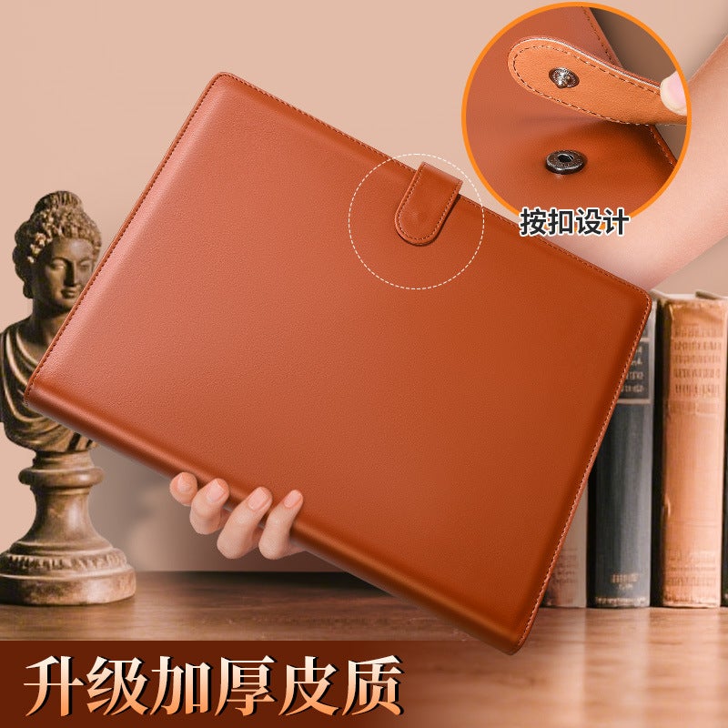 Leather Multifunctional Document Storage Book, Family Large-Capacity Document Protective Cover, Household Account Book, A4 Loose-Leaf Storage Book - Image 4