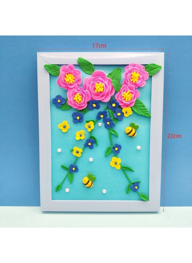 null - Clay Photo Frame Light Material Package Kindergarten Creative Art Handmade DIY Colored Clay Three-dimensional Painting Parent-child Activity Wholesale-Color:Sleeping Puppy [full Package]]-Specifications:Default * * - Image 1
