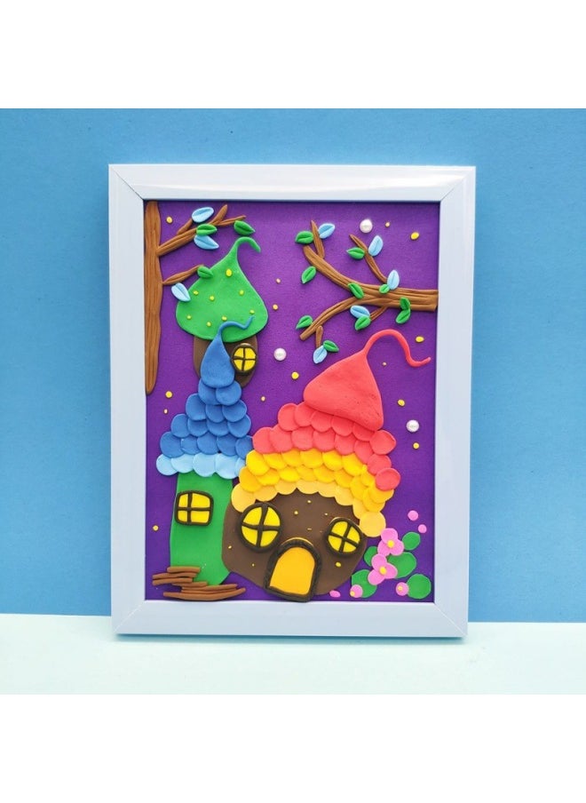null - Clay Photo Frame Light Material Package Kindergarten Creative Art Handmade DIY Colored Clay Three-dimensional Painting Parent-child Activity Wholesale-Color:Sleeping Puppy [full Package]]-Specifications:Default * * - Image 1