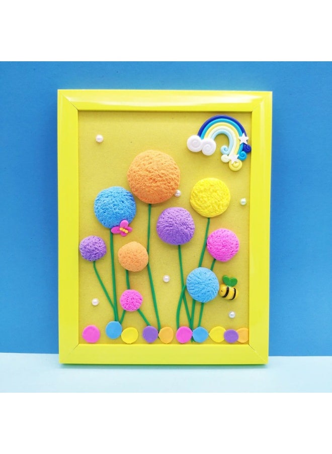null - Clay Photo Frame Light Material Package Kindergarten Creative Art Handmade DIY Colored Clay Three-dimensional Painting Parent-child Activity Wholesale-Color:Sleeping Puppy [full Package]]-Specifications:Default * * - Image 1