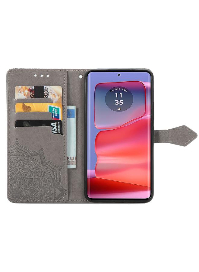 S-TOP Case For Motorola Edge 50 Pro Mandala Flower Embossed Leather Phone Case - Image 3