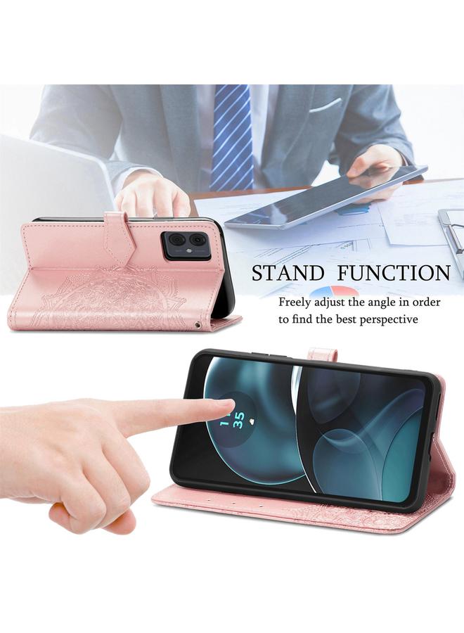 S-TOP Case For Motorola Edge 50 Pro Mandala Flower Embossed Leather Phone Case - Image 5