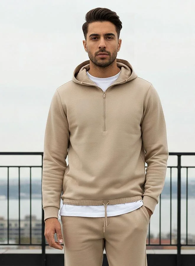 ايكونيك Iconic Men Zip Detail Scuba Sweatshirt