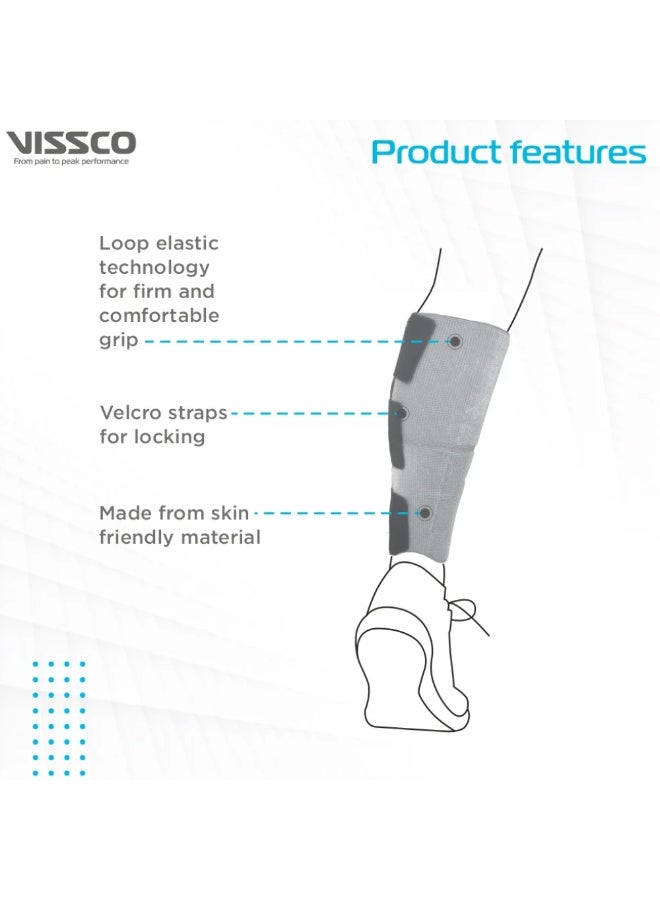 VISSCO Loop Elastic Calf Support | Provides Mild Compression to Relieve Calf Pain | Color - Grey (Single Piece) XXL - Image 4