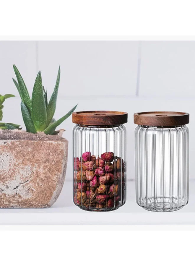 Home Box Zen 2-Piece Borosilicate Airtight Glass Storage Jar Set 700 ml