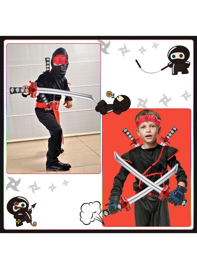 Tondiamo تونديا مو 112 قطعة نينجا قراصنة حفلة هدايا مع حقيبة ظهر بسحاب، رباط رأس، سيف قابل للنفخ، سوار، ملصق، سلسلة مفاتيح، قناع نينجا أو قراصنة قابل للتمدد لعيد ميلاد كاراتيه (أسلوب نينجا) - Image 4