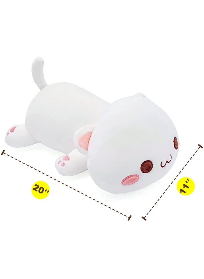 PureTuti Cute Kitten Plush Toy 20" Stuffed Animal Pet Kitty Soft Anime Cat Plush Pillow for Kids (White , 20") - Image 3