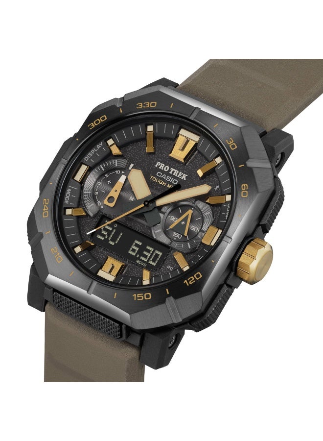 Casio Pro Trek PRW-B1000-5DR Tough Solar Triple Sensor Bluetooth Men's Outdoor Watch – Compass, Altimeter, Barometer, Thermometer, 100M Water Resistant Brown Resin Strap - Image 4