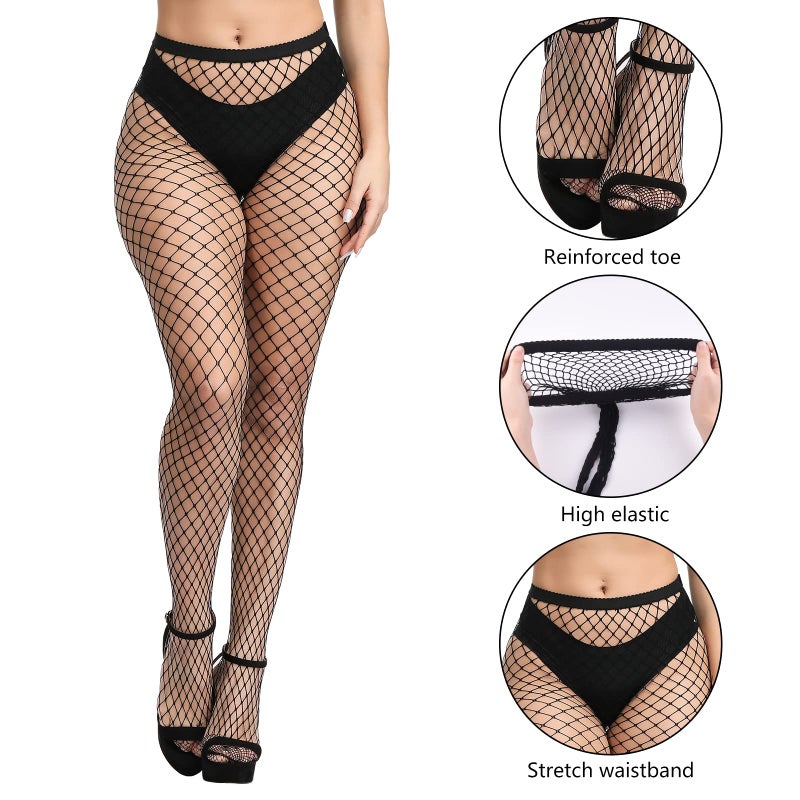 FEPITO 8 Pairs Colorful Fishnet Stockings Tights Fishnet Tights Pantyhose Stockings Leggings for Women - Image 2