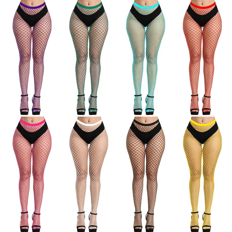 FEPITO 8 Pairs Colorful Fishnet Stockings Tights Fishnet Tights Pantyhose Stockings Leggings for Women - Image 1