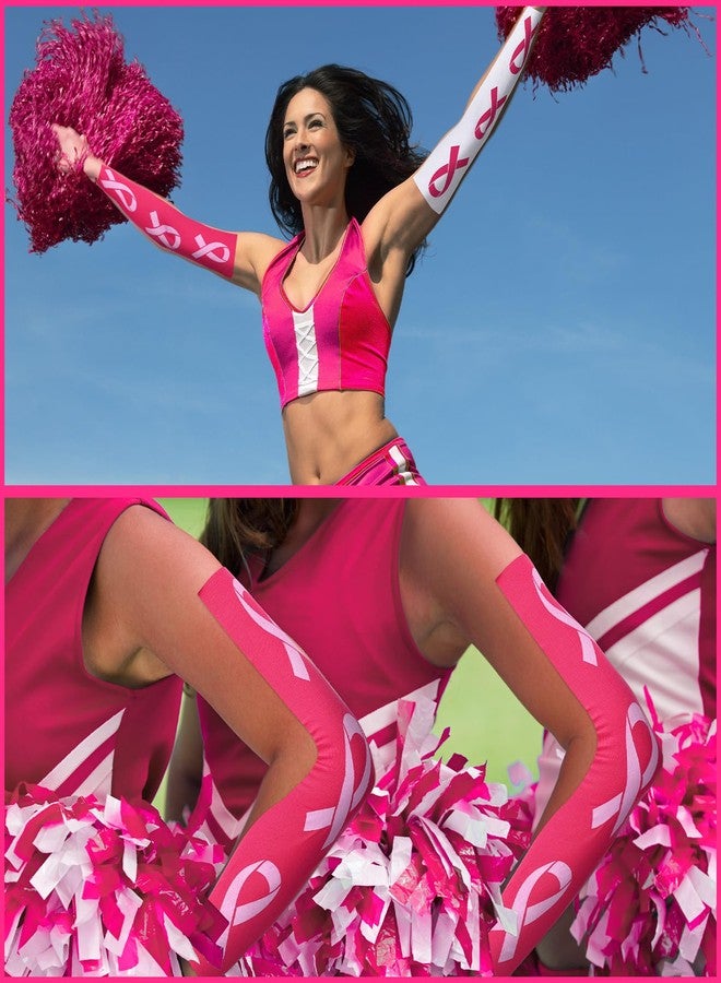 Halloscume 24 Pcs Breast Cancer Awareness Football Turf Tape Pink Kinesiology Tape Extra Wide, 15.75" x 3.94" Waterproof Athlete Sport Trainers - Image 4