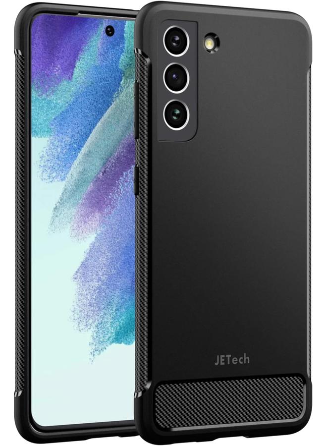 Jetech Slim Fit Case For Samsung Galaxy S21 Fe 5G 6.4 Inch Thin Phone Cover With Shock Absorption And Carbon Fiber Design Black - Image 1
