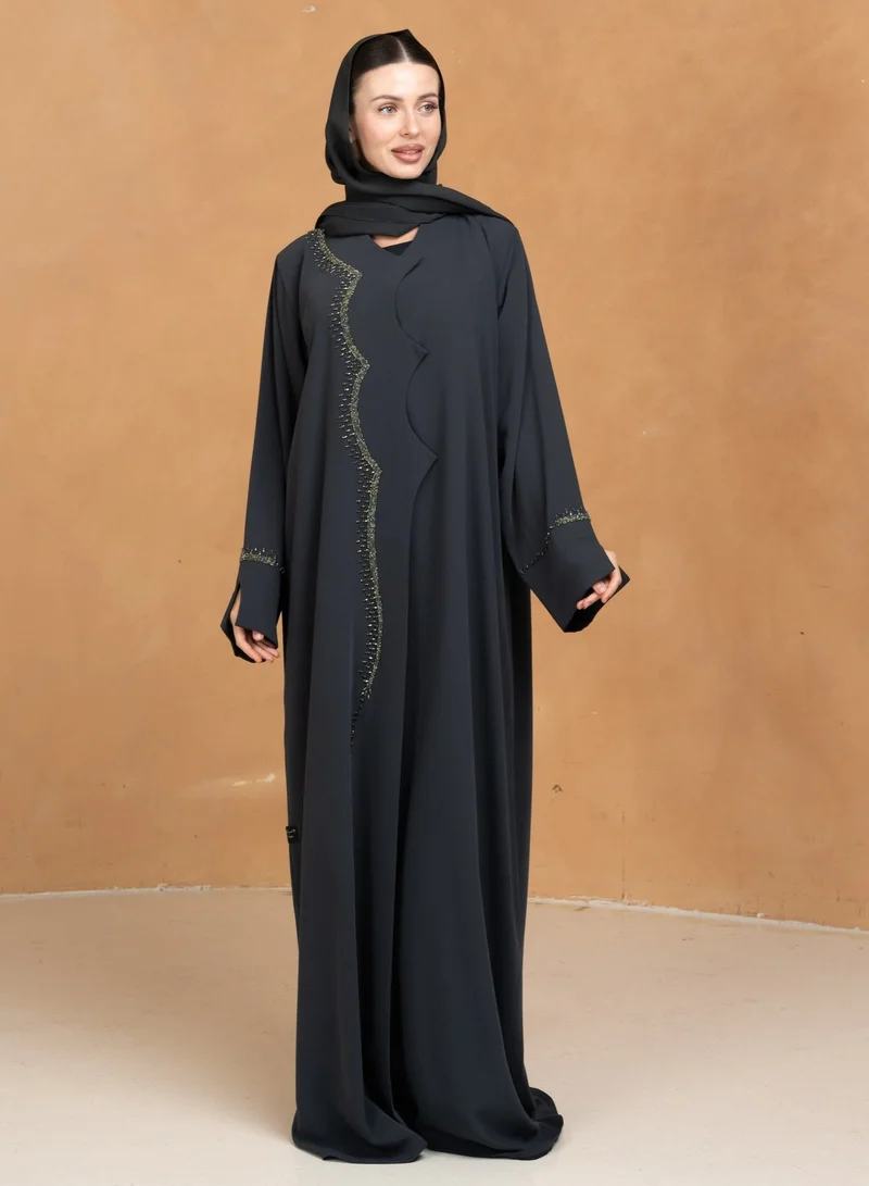 Meem by Mariyah  Front open abaya with sheila for Women | Best Price UAE