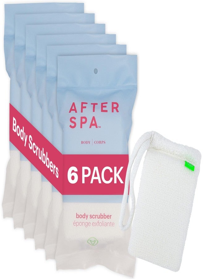 afterspa Bath Scrubber for Body by Afterspa, Shower Brush, Back Loofah, Body Exfoliator, Vegan and Cruelty Free (Pack of 6) - Image 1