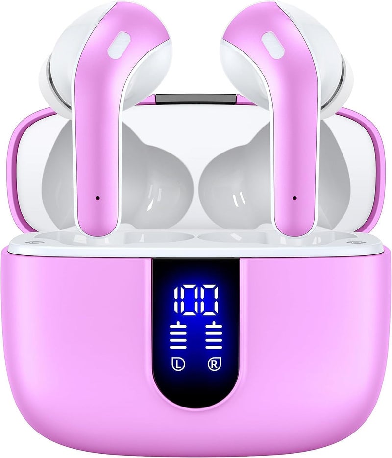 TAGRY Bluetooth Headphones True Wireless Earbuds 60H Playback LED Power Display Earphones with Wireless Charging Case IPX5 Waterproof in-Ear Ear buds with Mic for TV Smart Phone Laptop Computer Sports - Image 1