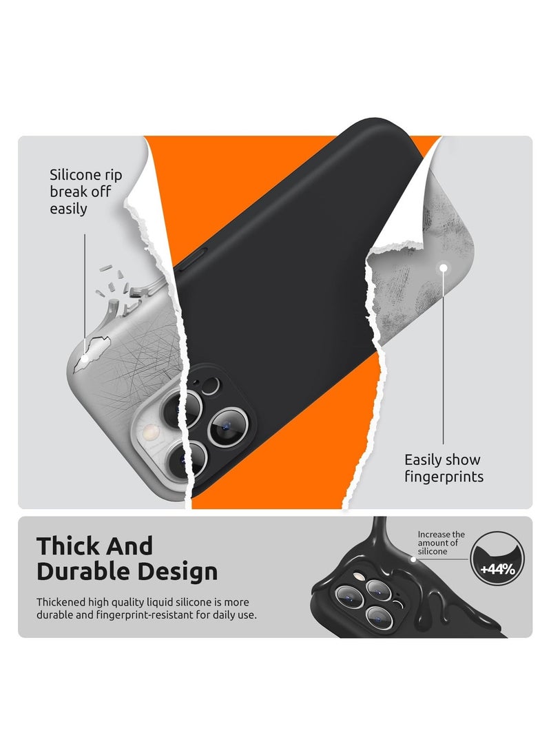 Raxoom Design for iPhone 15 Pro Max Case, Liquid Silicone [2 x Screen Protectors & 1 x Lanyard] Protection for Each Lens Shockproof Cover for iPhone 15 Pro Max 6.7 inch 2023, Black - Image 2