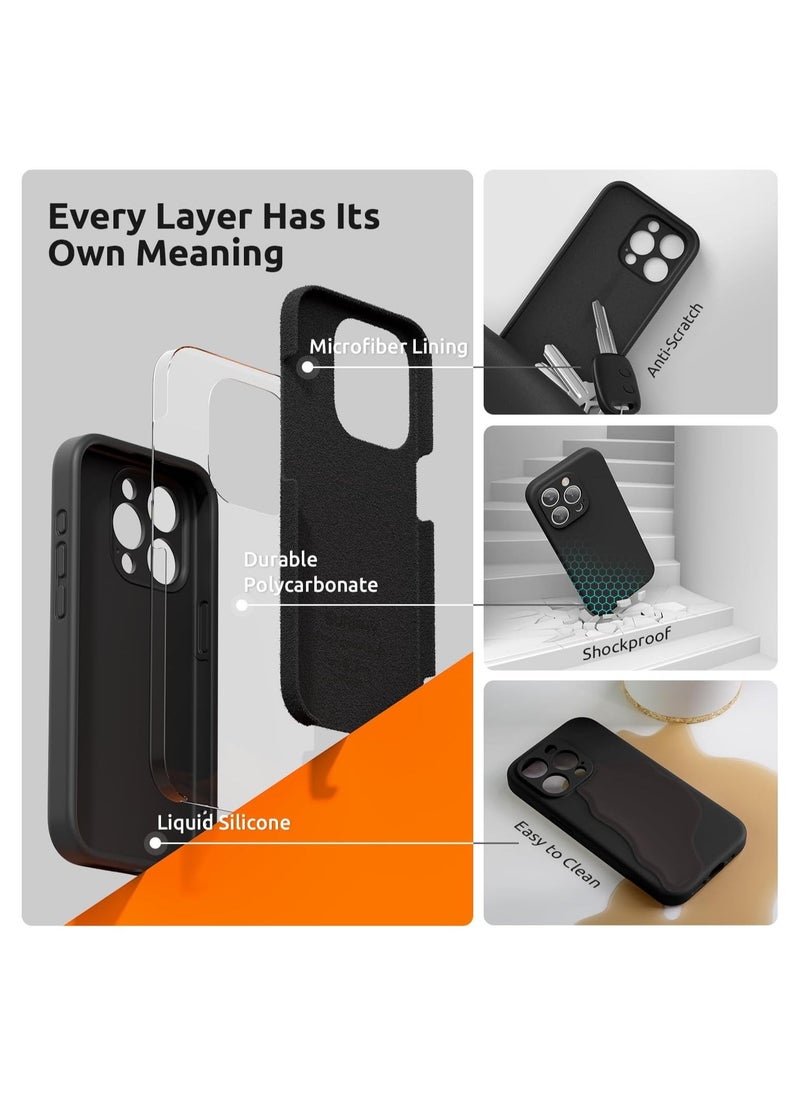 Raxoom Design for iPhone 15 Pro Max Case, Liquid Silicone [2 x Screen Protectors & 1 x Lanyard] Protection for Each Lens Shockproof Cover for iPhone 15 Pro Max 6.7 inch 2023, Black - Image 4