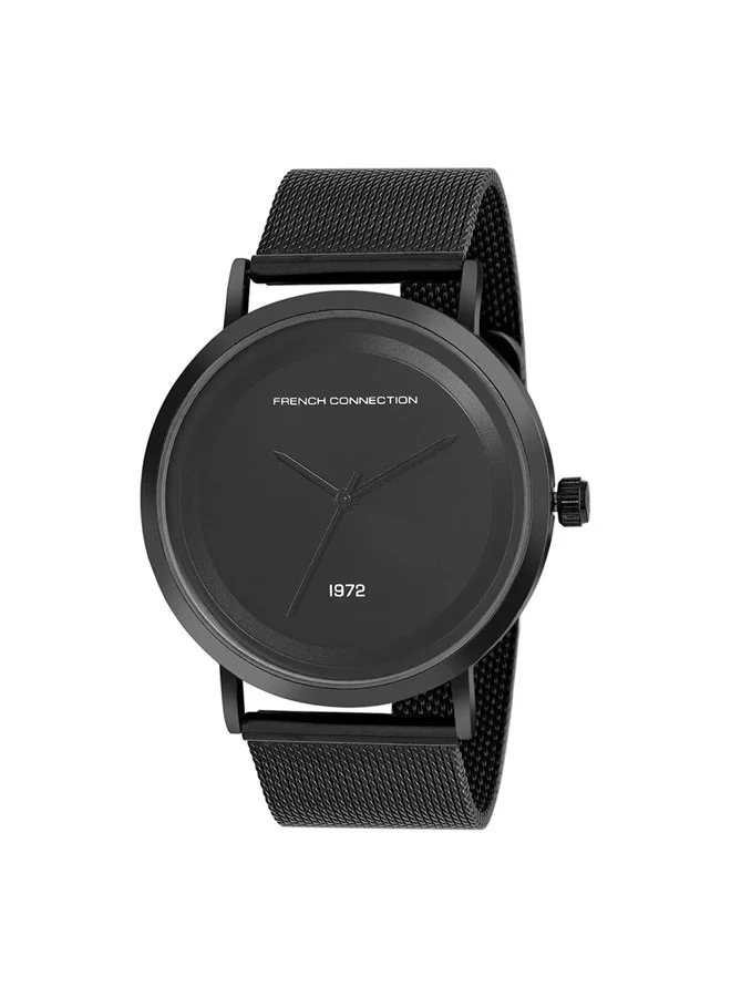 French Connection 45mm Men's Quartz Watch with Black Dial