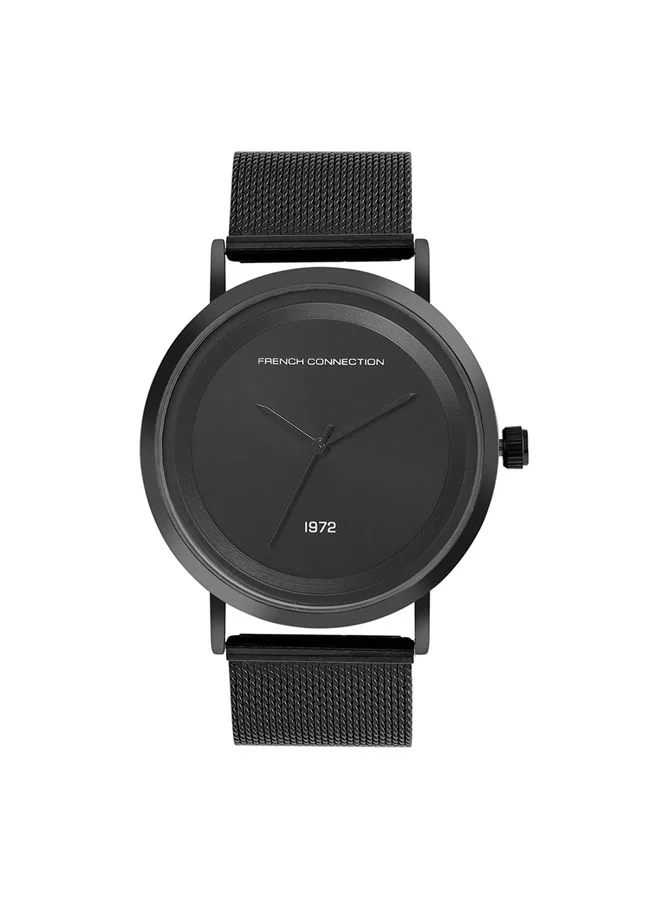 French Connection 45mm Men's Quartz Watch with Black Dial